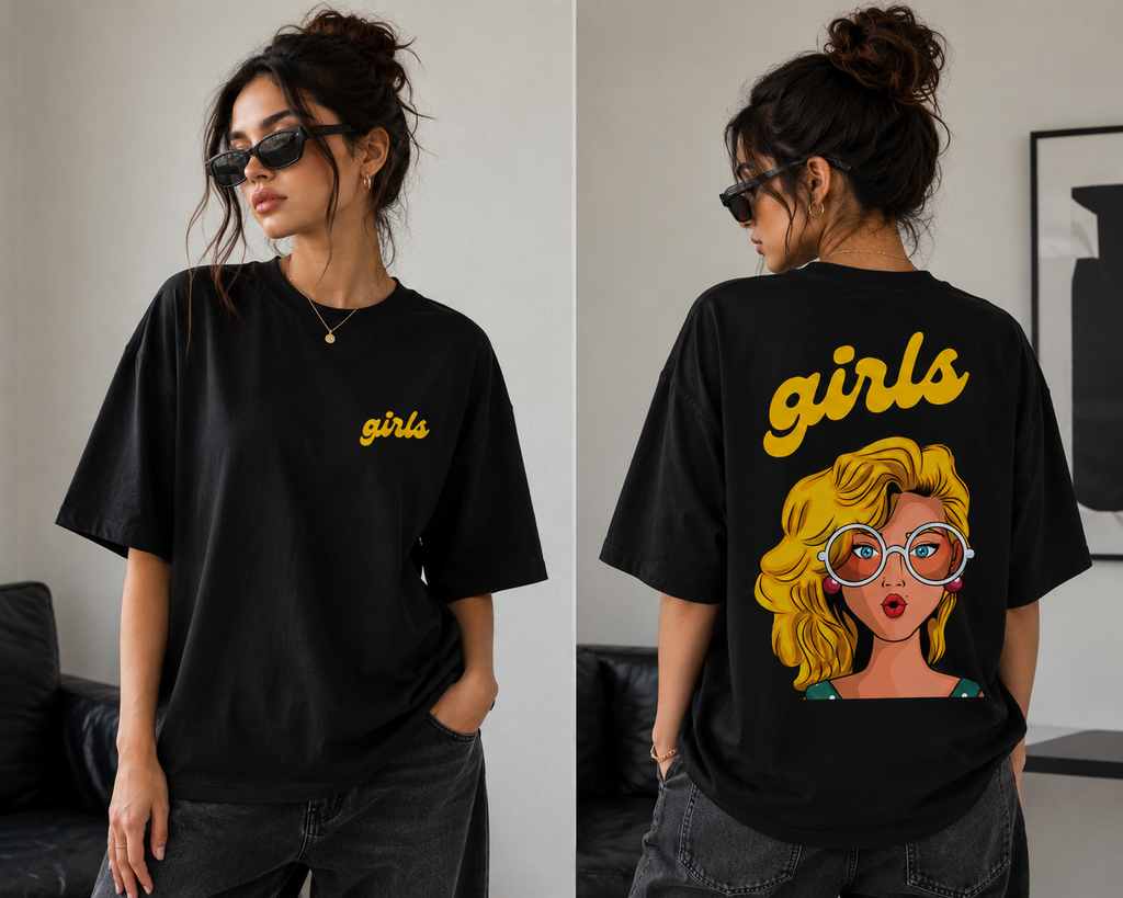 Girls Pop Art Oversized T-Shirt