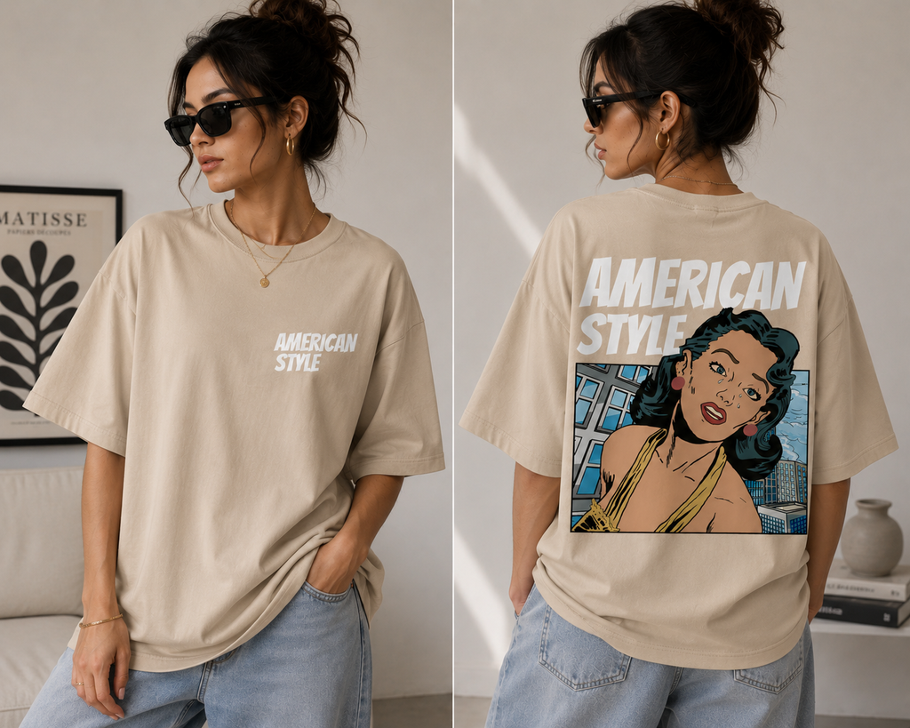 American Style Pop Art Oversized T-Shirt