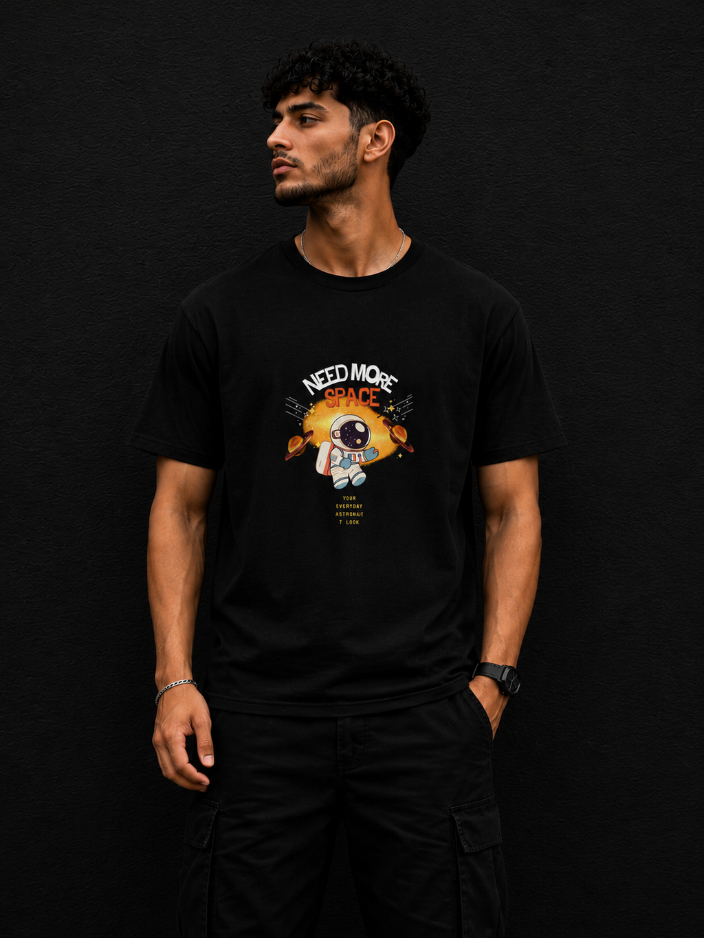 Need More Space – Brown Graphic regular  T-Shirt
