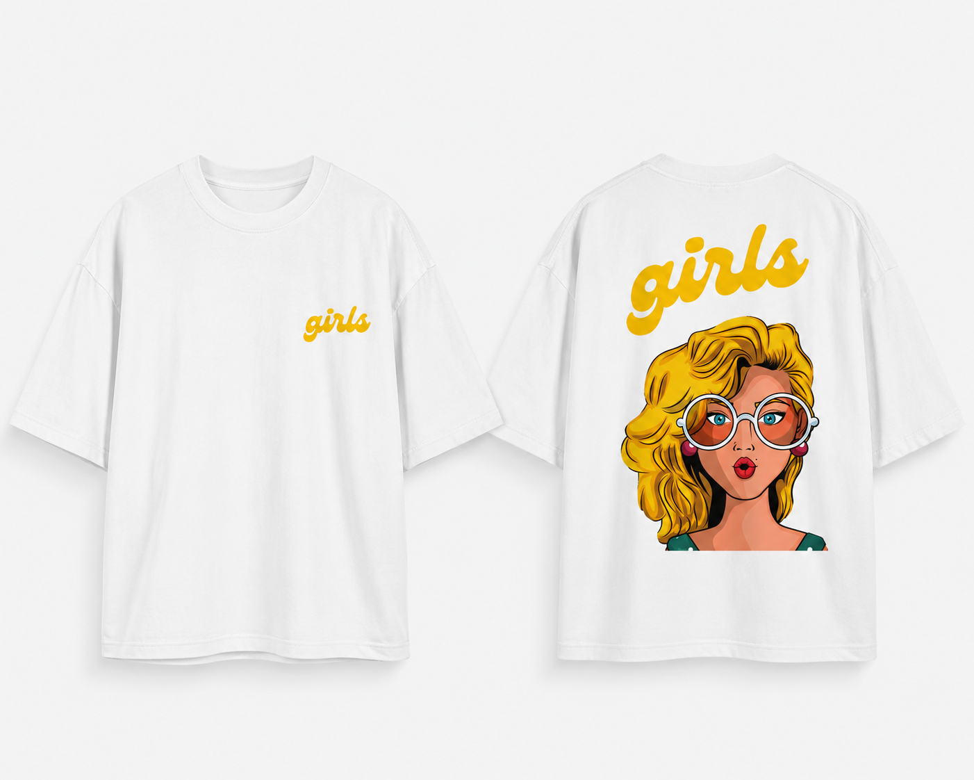 Girls Pop Art Oversized T-Shirt