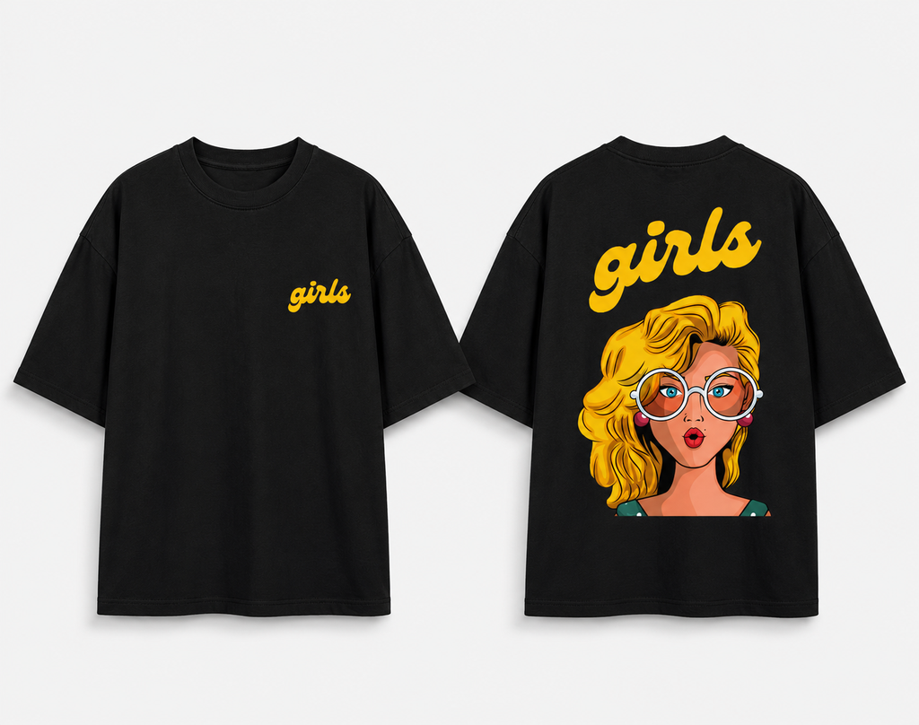 Girls Pop Art Oversized T-Shirt