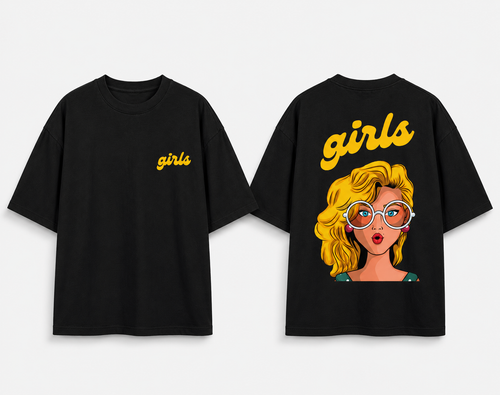Girls Pop Art Oversized T-Shirt