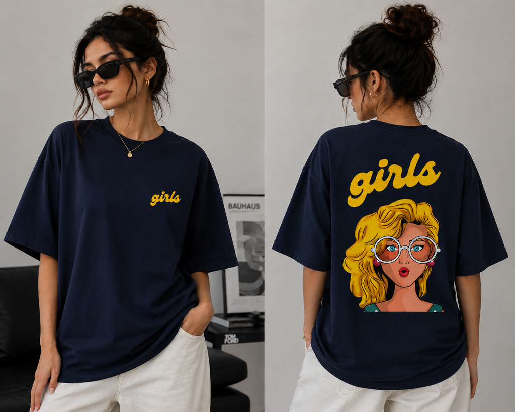 Girls Pop Art Oversized T-Shirt
