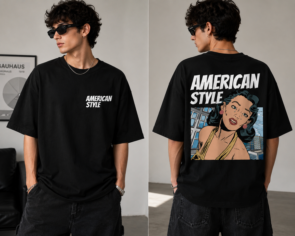 American Style Pop Art Oversized T-Shirt