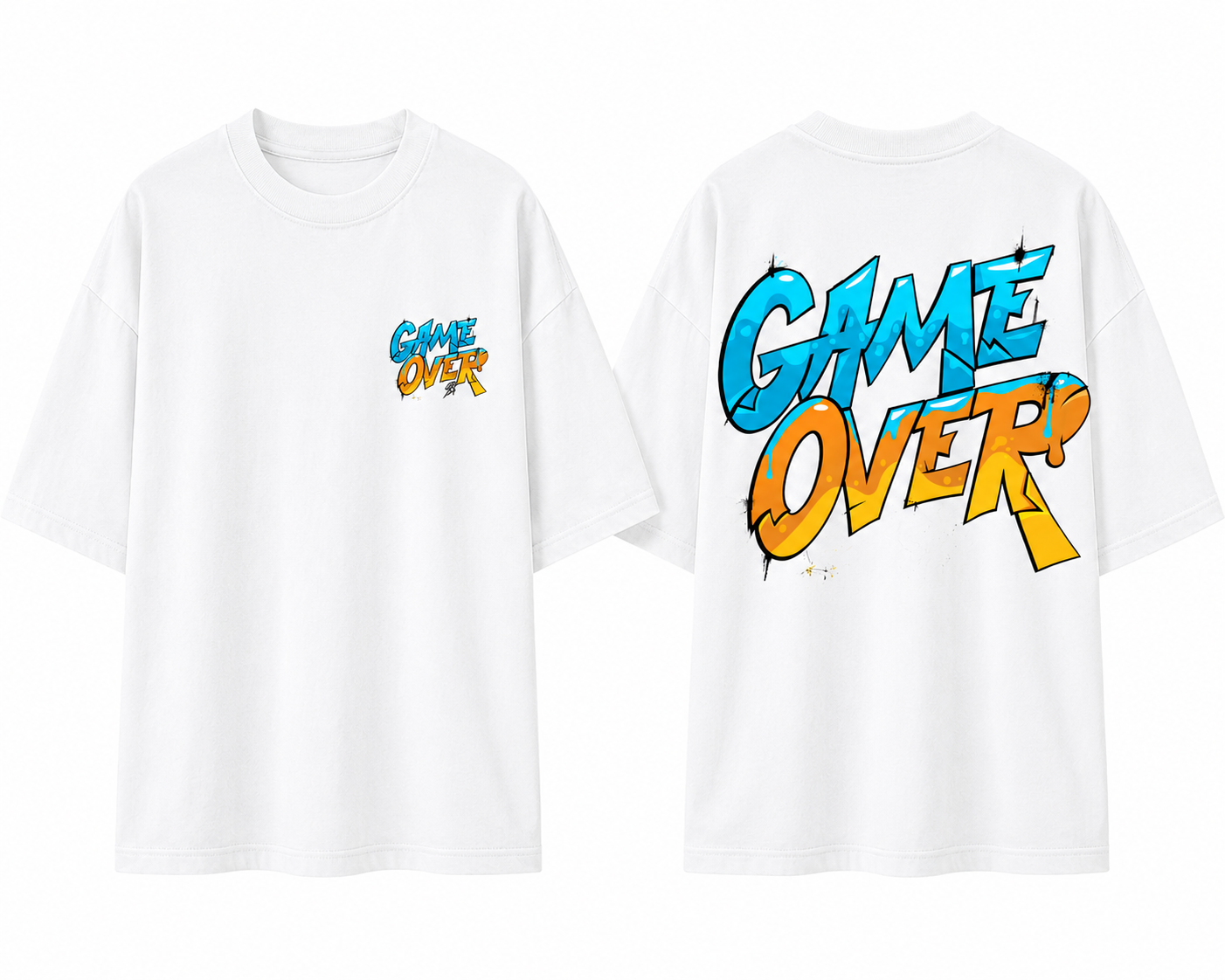 Game Over Oversized Graphic T-Shirt