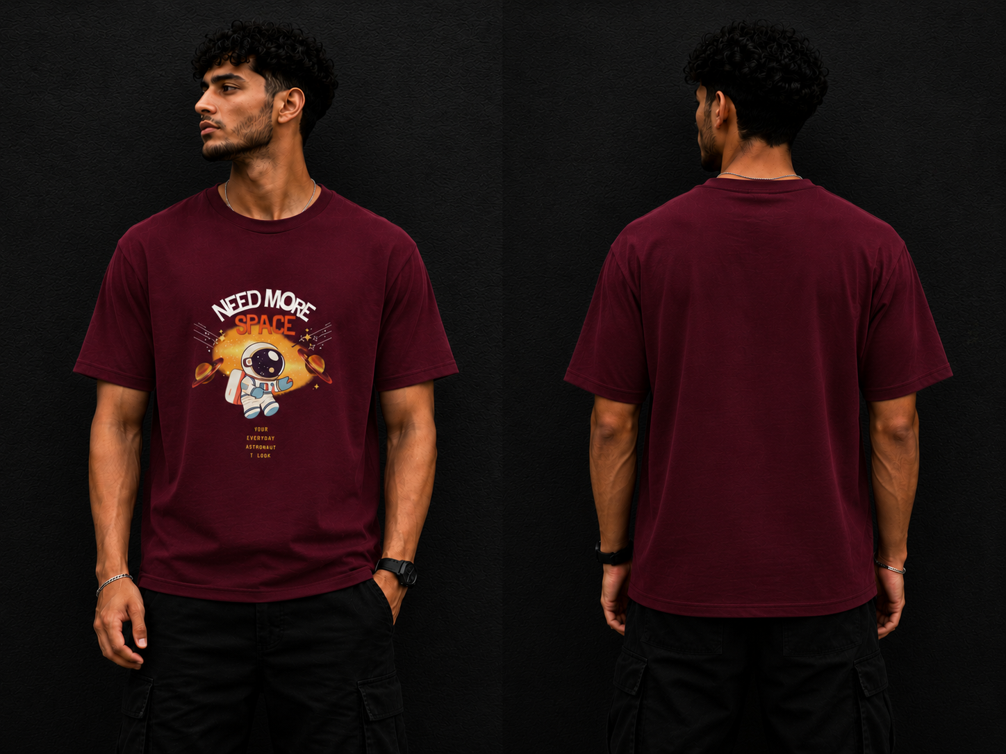 Need More Space – Brown Graphic regular  T-Shirt