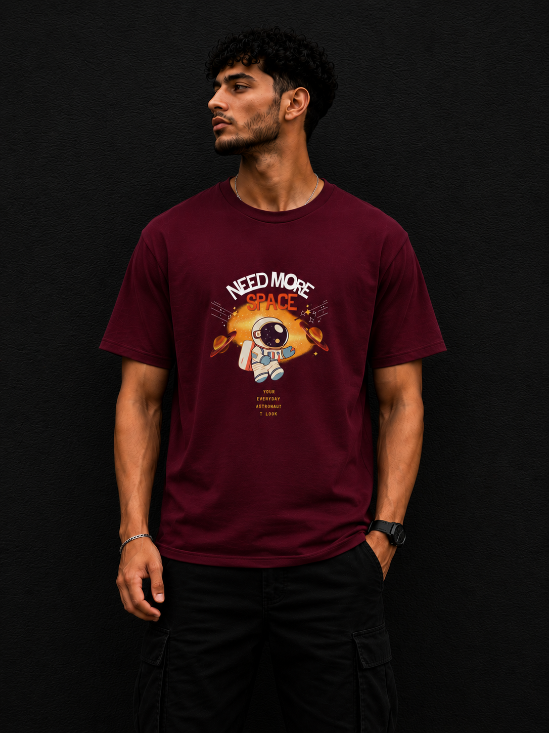 Need More Space – Brown Graphic regular  T-Shirt