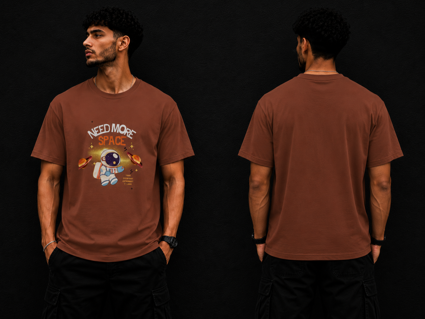Need More Space – Brown Graphic regular  T-Shirt