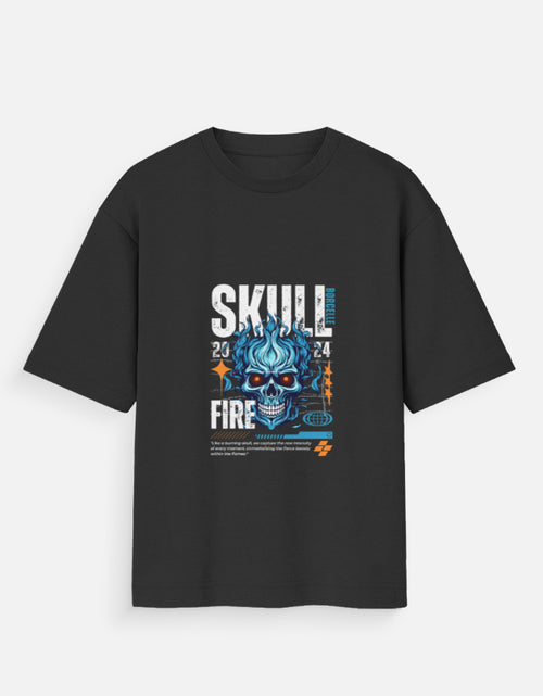 Skull Fire Graphic Oversized T-Shirt